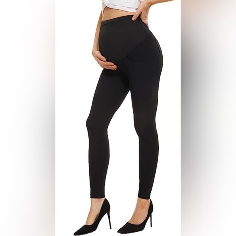 Maternity TAGOO Skinny Black Dress Pants Over the bump Size Medium